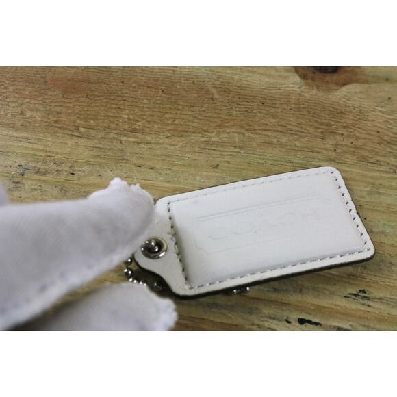 Coach Hang Tag Vintage White Leather Replacement Bag Purse 3" - Picture 3 of 6